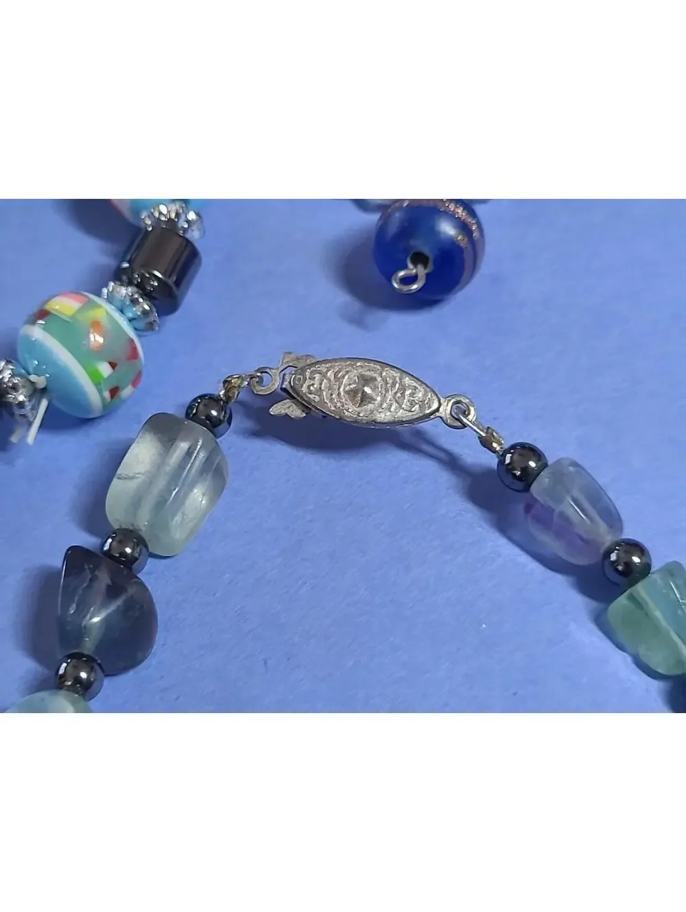 Lot Of 9 Beaded Stretch Braclets. Mixed Stones & Materials